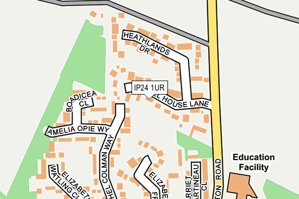 IP24 1UR map - OS OpenMap – Local (Ordnance Survey)