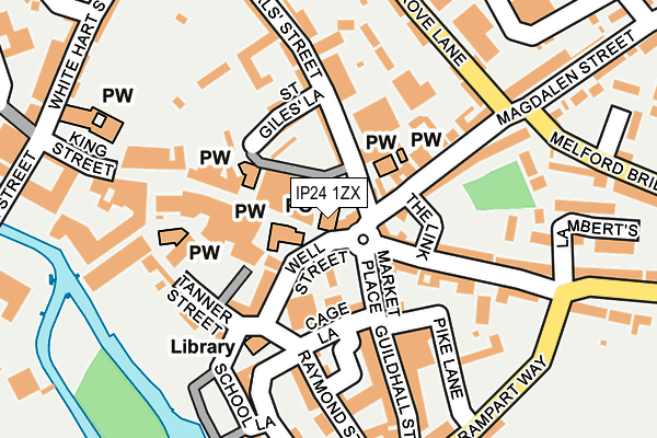 IP24 1ZX map - OS OpenMap – Local (Ordnance Survey)