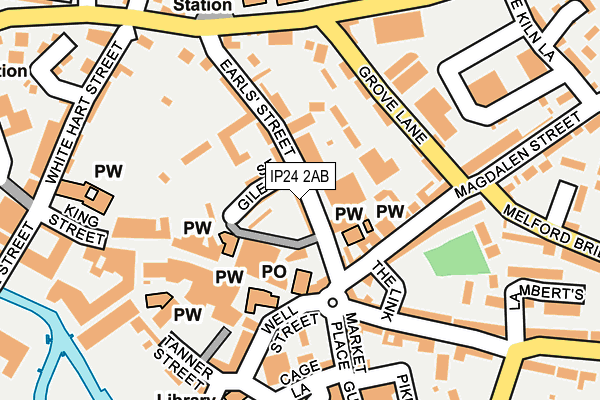 IP24 2AB map - OS OpenMap – Local (Ordnance Survey)