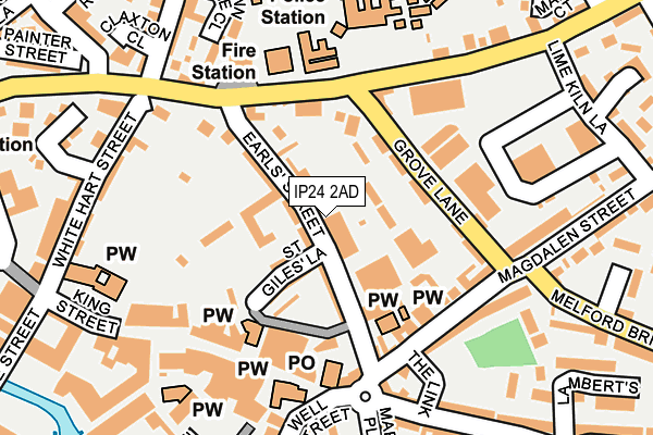 IP24 2AD map - OS OpenMap – Local (Ordnance Survey)