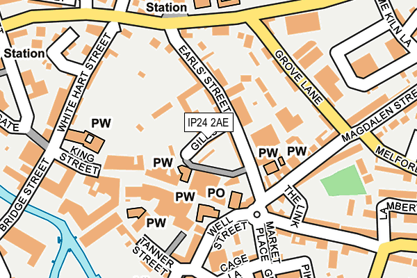 IP24 2AE map - OS OpenMap – Local (Ordnance Survey)