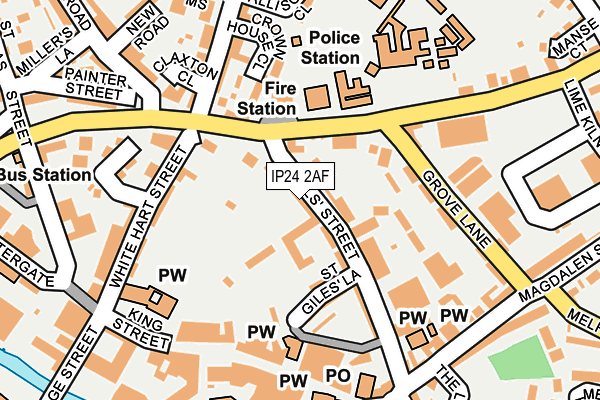 IP24 2AF map - OS OpenMap – Local (Ordnance Survey)