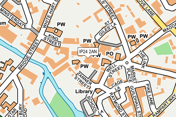 IP24 2AN map - OS OpenMap – Local (Ordnance Survey)