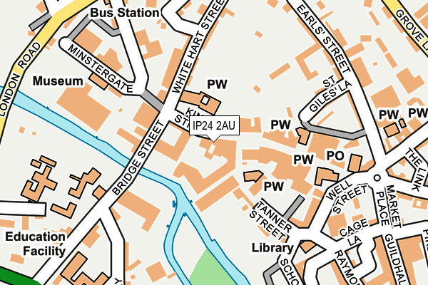 IP24 2AU map - OS OpenMap – Local (Ordnance Survey)