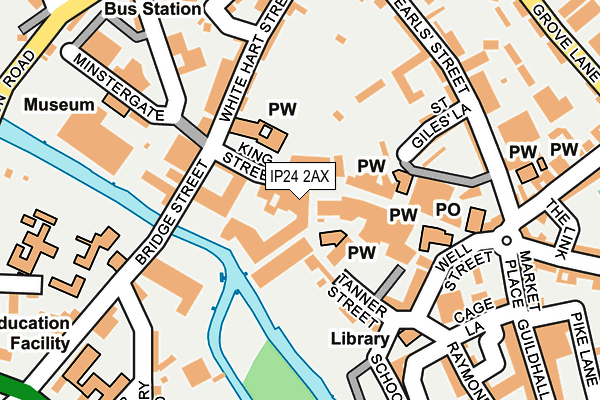 IP24 2AX map - OS OpenMap – Local (Ordnance Survey)