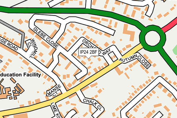 IP24 2BF map - OS OpenMap – Local (Ordnance Survey)