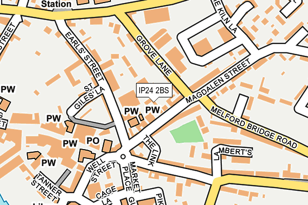 IP24 2BS map - OS OpenMap – Local (Ordnance Survey)