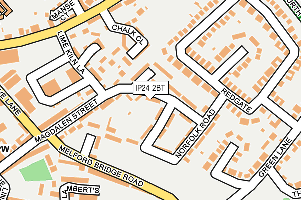 IP24 2BT map - OS OpenMap – Local (Ordnance Survey)