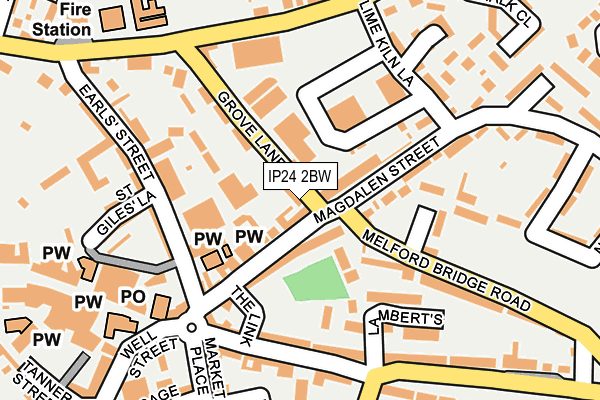 IP24 2BW map - OS OpenMap – Local (Ordnance Survey)