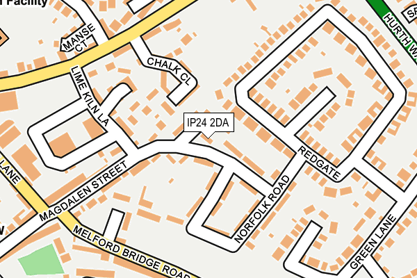 IP24 2DA map - OS OpenMap – Local (Ordnance Survey)