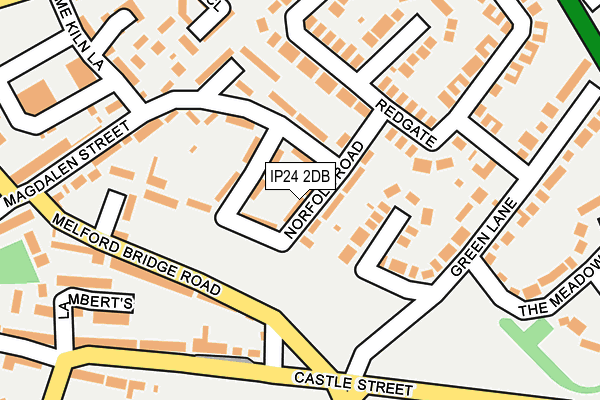 IP24 2DB map - OS OpenMap – Local (Ordnance Survey)