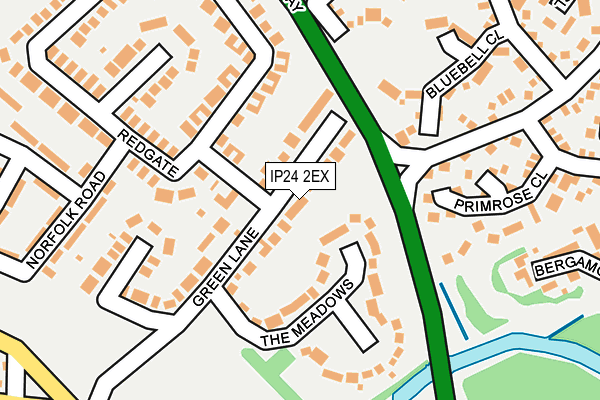 IP24 2EX map - OS OpenMap – Local (Ordnance Survey)