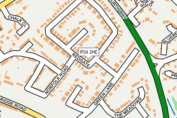 IP24 2HE map - OS OpenMap – Local (Ordnance Survey)