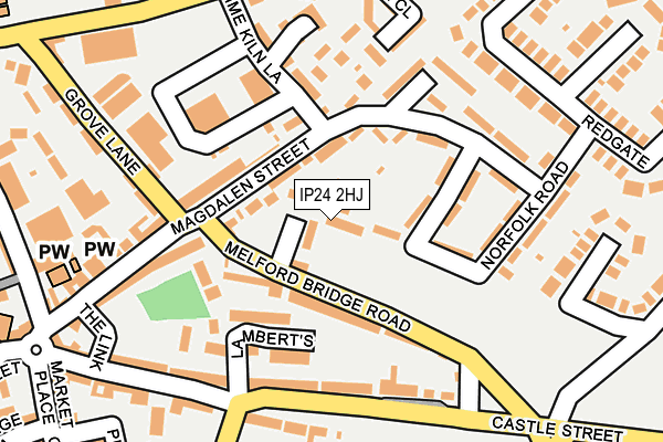 IP24 2HJ map - OS OpenMap – Local (Ordnance Survey)