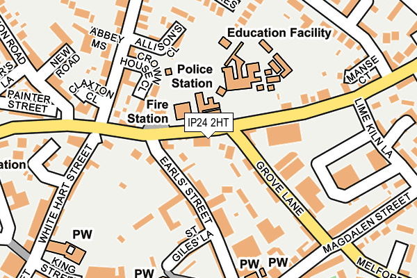IP24 2HT map - OS OpenMap – Local (Ordnance Survey)
