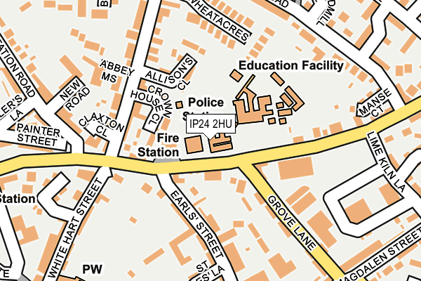 IP24 2HU map - OS OpenMap – Local (Ordnance Survey)