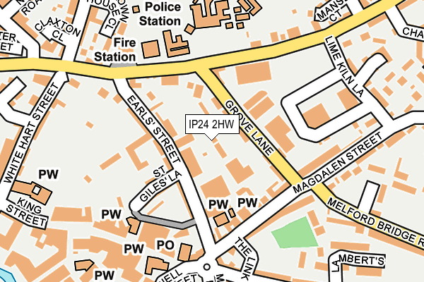 IP24 2HW map - OS OpenMap – Local (Ordnance Survey)