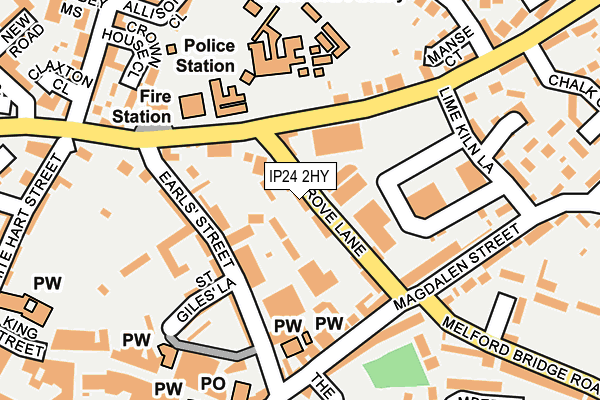 IP24 2HY map - OS OpenMap – Local (Ordnance Survey)