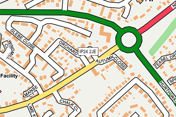 IP24 2JE map - OS OpenMap – Local (Ordnance Survey)