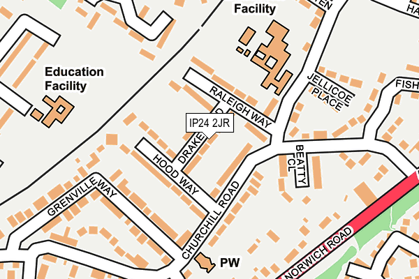 IP24 2JR map - OS OpenMap – Local (Ordnance Survey)