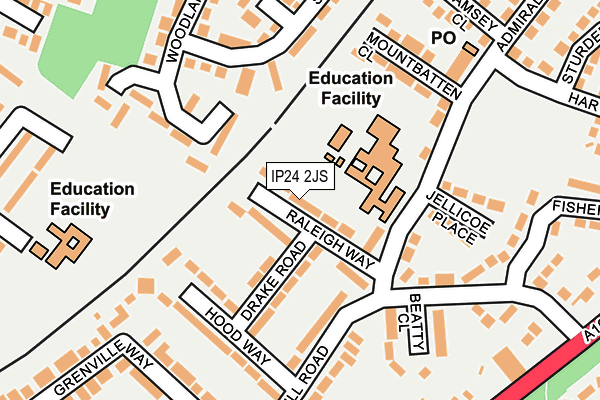 IP24 2JS map - OS OpenMap – Local (Ordnance Survey)