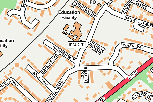 IP24 2JT map - OS OpenMap – Local (Ordnance Survey)
