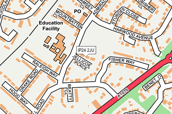 IP24 2JU map - OS OpenMap – Local (Ordnance Survey)