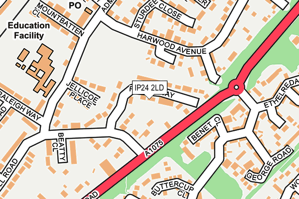 IP24 2LD map - OS OpenMap – Local (Ordnance Survey)