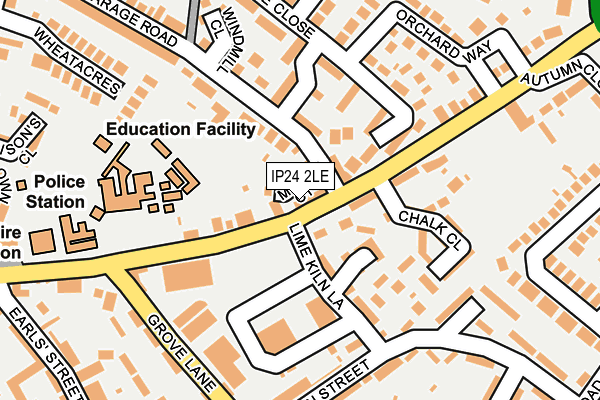 IP24 2LE map - OS OpenMap – Local (Ordnance Survey)