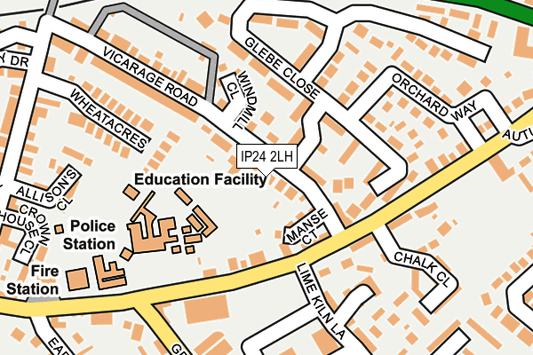 IP24 2LH map - OS OpenMap – Local (Ordnance Survey)