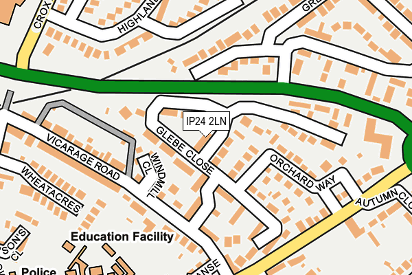 IP24 2LN map - OS OpenMap – Local (Ordnance Survey)