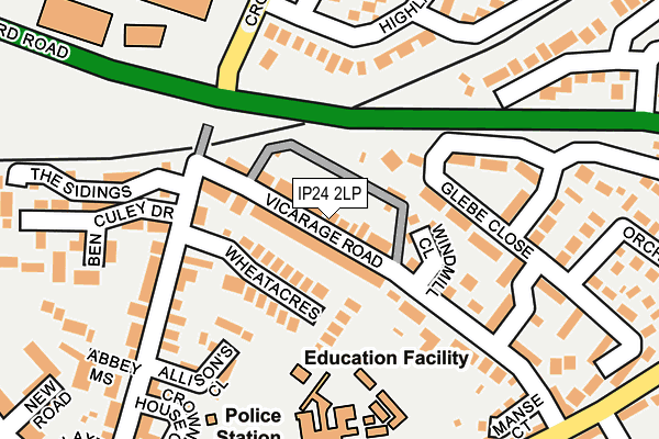 IP24 2LP map - OS OpenMap – Local (Ordnance Survey)