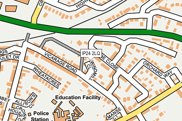 IP24 2LQ map - OS OpenMap – Local (Ordnance Survey)