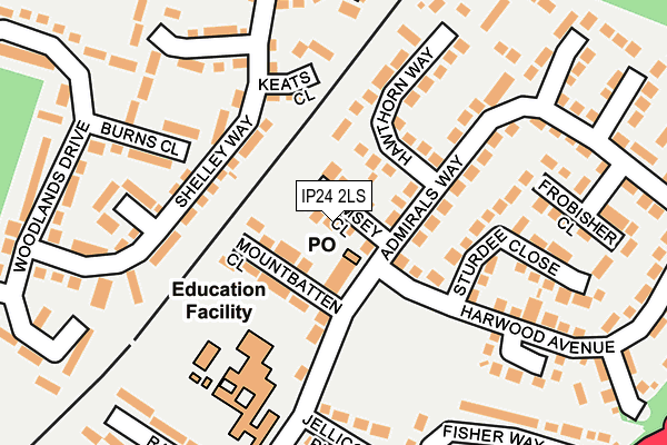 IP24 2LS map - OS OpenMap – Local (Ordnance Survey)