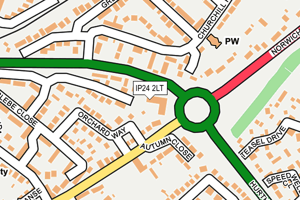 IP24 2LT map - OS OpenMap – Local (Ordnance Survey)