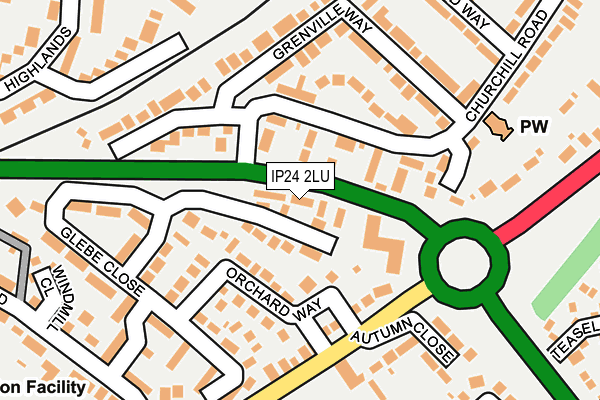 IP24 2LU map - OS OpenMap – Local (Ordnance Survey)