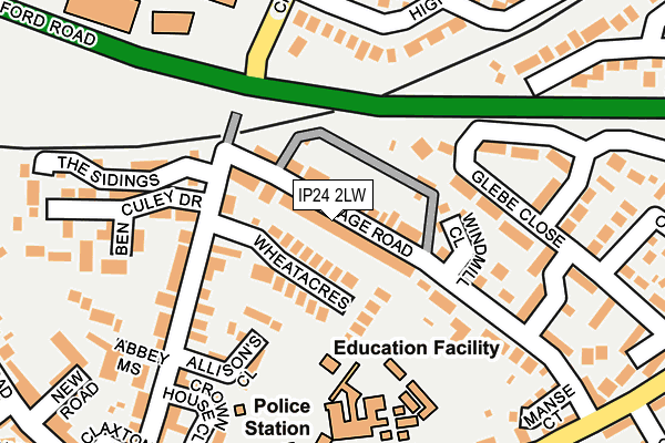 IP24 2LW map - OS OpenMap – Local (Ordnance Survey)