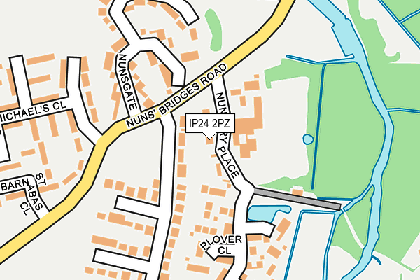 IP24 2PZ map - OS OpenMap – Local (Ordnance Survey)