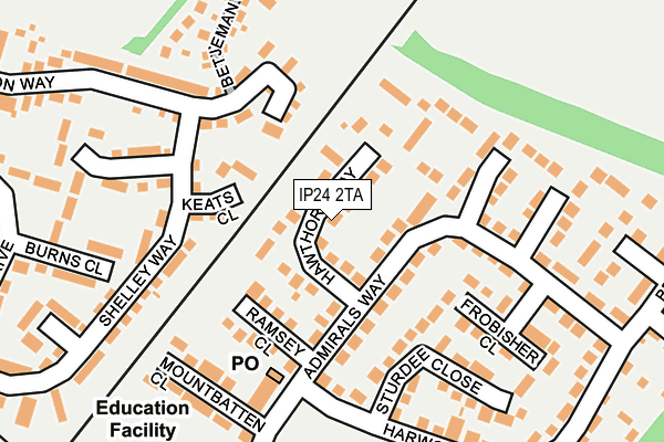 IP24 2TA map - OS OpenMap – Local (Ordnance Survey)
