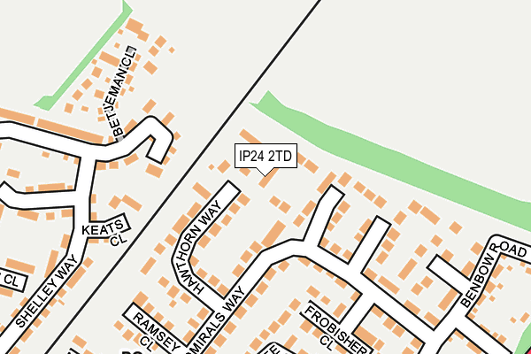 IP24 2TD map - OS OpenMap – Local (Ordnance Survey)