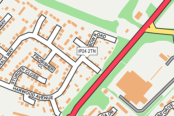 IP24 2TN map - OS OpenMap – Local (Ordnance Survey)