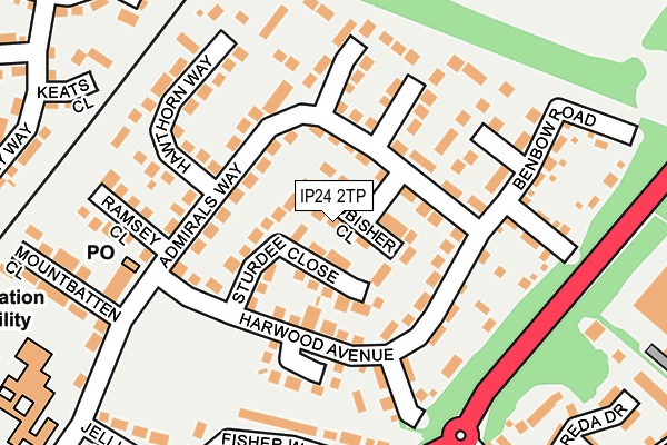 IP24 2TP map - OS OpenMap – Local (Ordnance Survey)