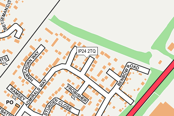 IP24 2TQ map - OS OpenMap – Local (Ordnance Survey)