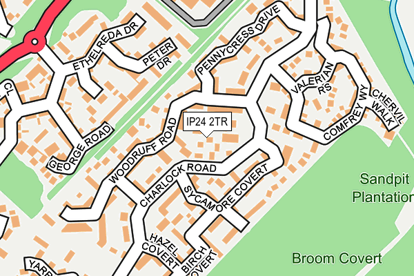 IP24 2TR map - OS OpenMap – Local (Ordnance Survey)