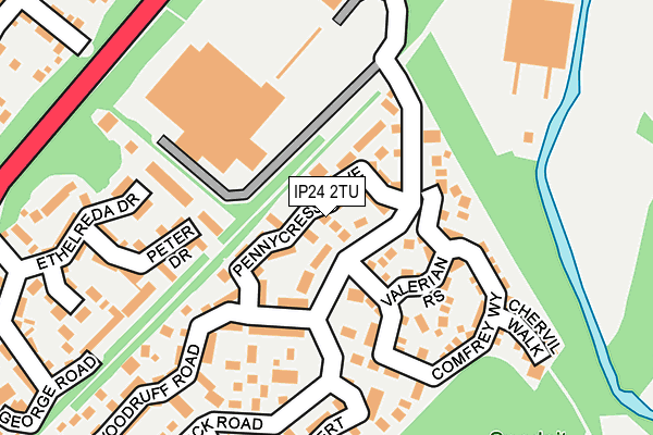 IP24 2TU map - OS OpenMap – Local (Ordnance Survey)