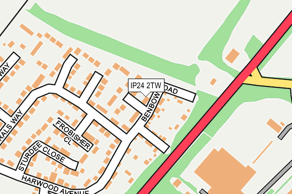 IP24 2TW map - OS OpenMap – Local (Ordnance Survey)