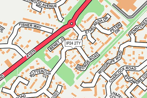 IP24 2TY map - OS OpenMap – Local (Ordnance Survey)