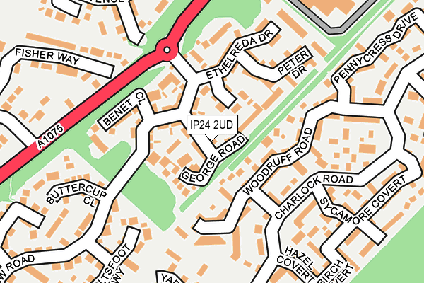 IP24 2UD map - OS OpenMap – Local (Ordnance Survey)