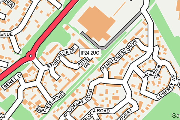 IP24 2UG map - OS OpenMap – Local (Ordnance Survey)