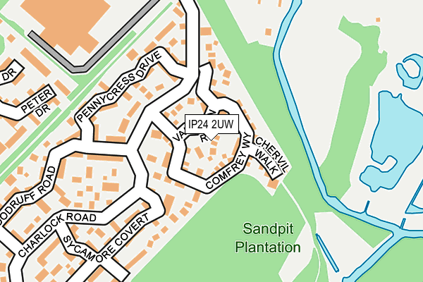 IP24 2UW map - OS OpenMap – Local (Ordnance Survey)